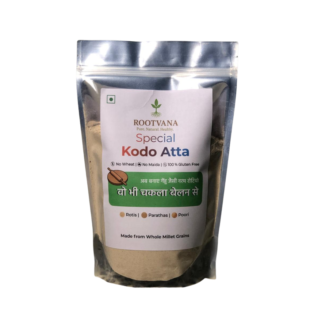 Rootvana Kodo Millet Flour Combo Pack of 3 – Regular Kodo Atta, Special Kodo Atta & Potato Mix